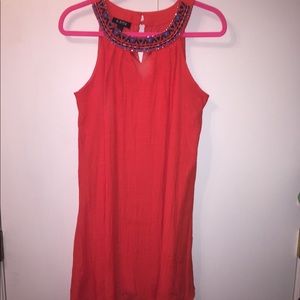 Blood orange high necked dress
